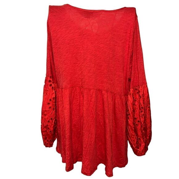 NEW WITH TAGS TORRID Beautiful Cotton Modal Slub Scoop Neck Eyelet Sleeve Inset - Picture 4 of 10